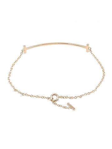 Tiffany & Co. Tiffany &amp; Co. T Smile Bracelet, Medium, 18K Pink Gold (PG), Women's, Tone, 60150767 (view 2)