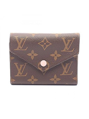 Louis Vuitton Louis Vuitton Portefeuille Victorine Monogram Rose Ballerine Tri-fold Wallet, Leather, Women's, Brown/Pink, M62360 (view 1)