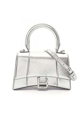 Balenciaga Balenciaga HOURGLASS XS 2-Way Handbag, Leather, Women's, Silver Tone, 592833 (view 1)