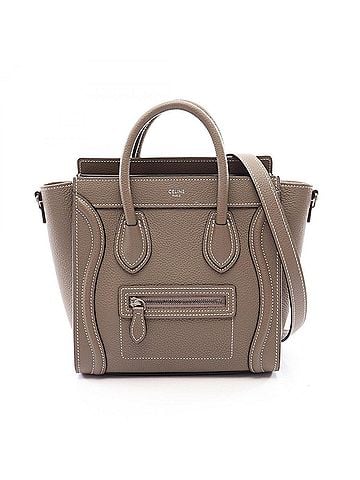 Céline Celine Luggage Nano Shopper 2-Way Handbag, Leather, Women's, Gray (view 1)