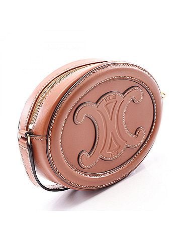 Céline Celine Triomphe Oval Purse Cuile Shoulder Bag Handbag Leather Women's Brown 10I703DPQ.04LU (view 2)