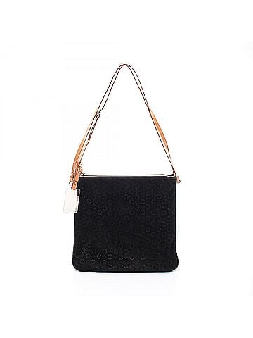 Céline Celine C Macadam Twin Shoulder Bag/Handbag, Suede Leather, Women's, Black/Beige (view 1)