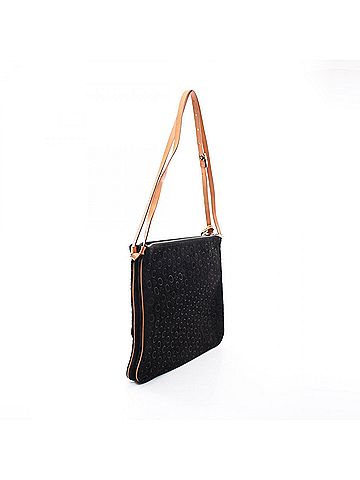 Céline Celine C Macadam Twin Shoulder Bag/Handbag, Suede Leather, Women's, Black/Beige (view 2)