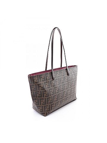 Fendi Fendi Zucca Tote Bag Handbag, Coated Canvas and Leather, Women's, Brown, 8BH198 (view 2)
