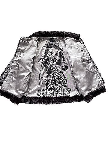 Iron Fist Miss Deadbeat Zombie Queen Faux Fur Jacket (view 1)