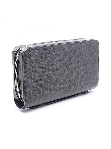 Louis Vuitton Louis Vuitton Zippy XL Taiga Ardoise Round Long Wallet, Leather, Men's, Black, M44275 (view 2)