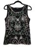 Objects D'art Black Green White Sleeveless Top Size M - photo 1