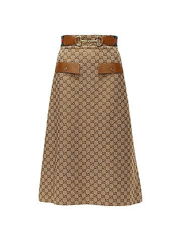Gucci Gucci Monogram Leather Horsebit Skirt (view 1)