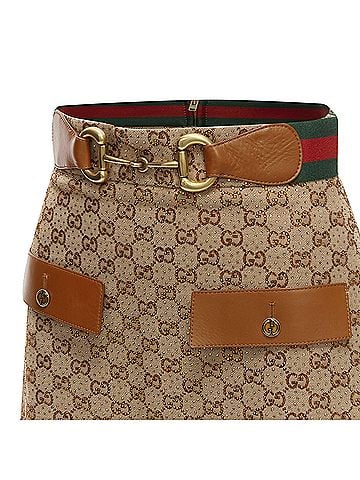 Gucci Gucci Monogram Leather Horsebit Skirt (view 2)