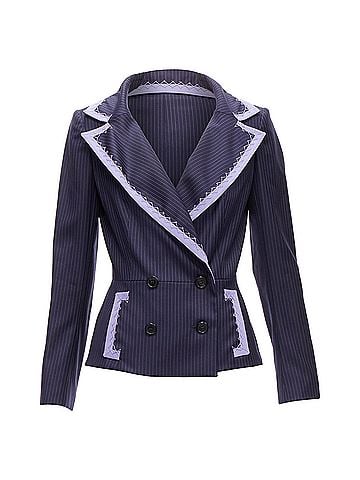 Christian Dior Christian Dior Navy Purple Bar Blazer (view 2)