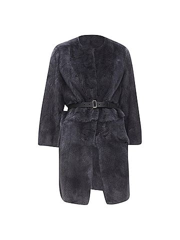 Fendi Fendi Fur Leather Reversible Belted Coat (view 1)