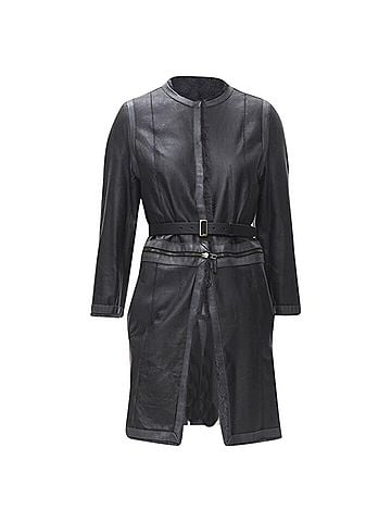 Fendi Fendi Fur Leather Reversible Belted Coat (view 2)