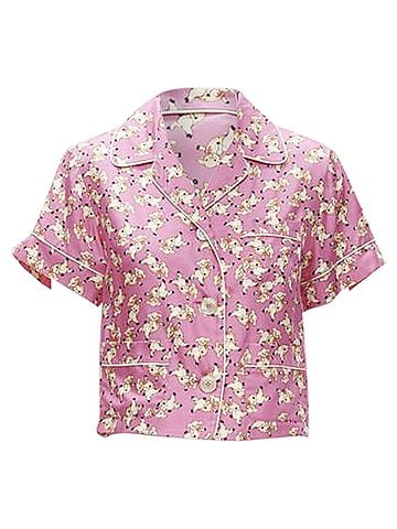 Gucci Gucci Silk Piggy Print Pajama Shirt (view 1)