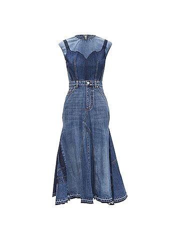 Alexander McQueen Alexander Mcqueen 2021 Denim Midi Dress (view 1)