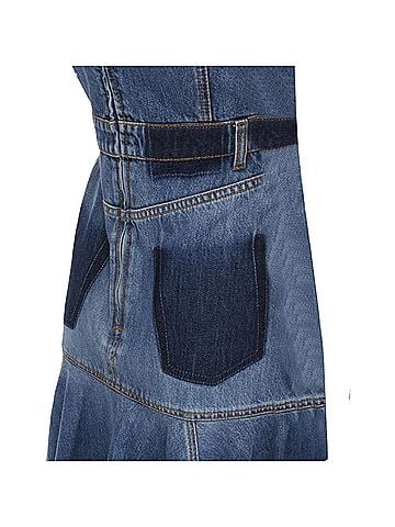 Alexander McQueen Alexander Mcqueen 2021 Denim Midi Dress (view 2)