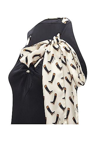 Gucci Gucci Silk Boot Print Scarf Mini Dress (view 2)