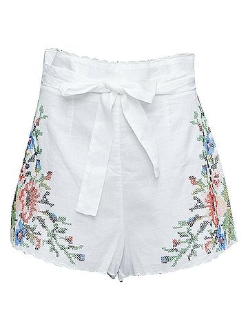 Zimmermann Zimmermann Juliette Linen Floral Shorts (view 1)