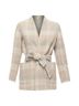 Max Mara 100% Wool Brown Max Mara Angora Wool Checked Jacket Size XXS - photo 1