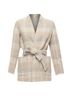 Max Mara 100% Wool Brown Max Mara Angora Wool Checked Jacket Size XXS - photo 8
