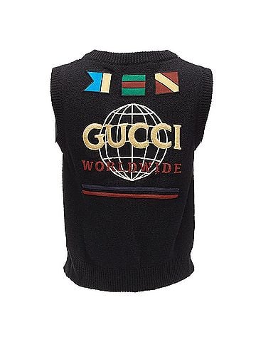 Gucci Gucci Argyle Floral Embellished Vest (view 1)