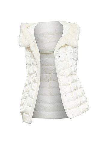 Moncler Moncler Beurre Fur Trim Down Puffer Vest (view 2)