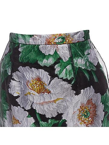 Oscar De La Renta Oscar De La Renta Tulle Floral Jacquard Skirt (view 2)