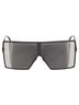 Saint Laurent 100% Metal Black Saint Laurent Rectangular Shield Sunglasses One size - photo 1