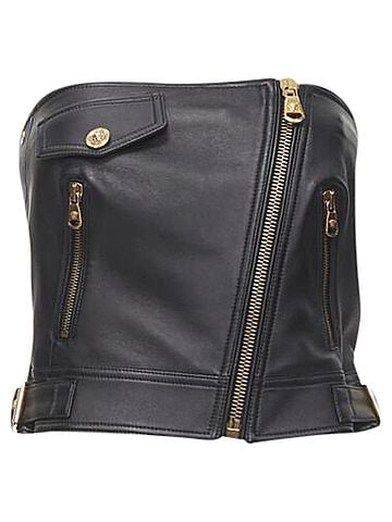 Versace Versace Runway Leather Biker Bustier Top (view 1)
