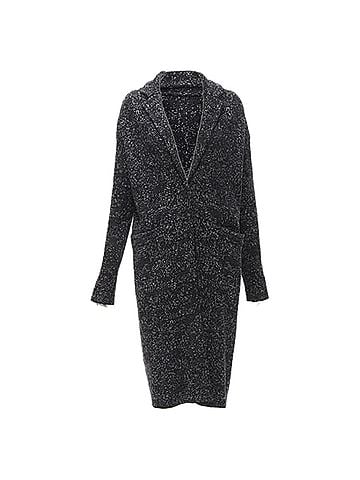 Theory Theory Black Wool Robe Coat (view 1)