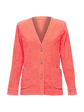 Chanel Chanel Terry Cloth Gold Logo Blazer (view 1)