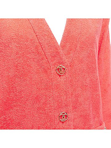 Chanel Chanel Terry Cloth Gold Logo Blazer (view 2)