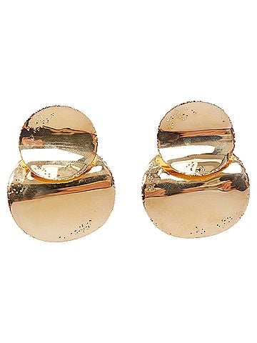Céline Celine Gold Hammer Petal Pin Earrings (view 2)