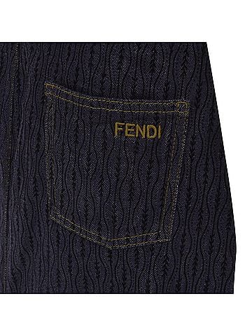 Fendi Fendi Velvet Flocked Denim Midi Skirt (view 2)