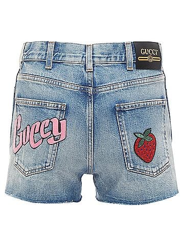 Gucci Gucci Logo Denim Cut Off Shorts (view 1)