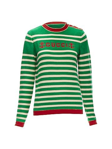 Gucci Gucci Green Beige Striped Sweater (view 1)