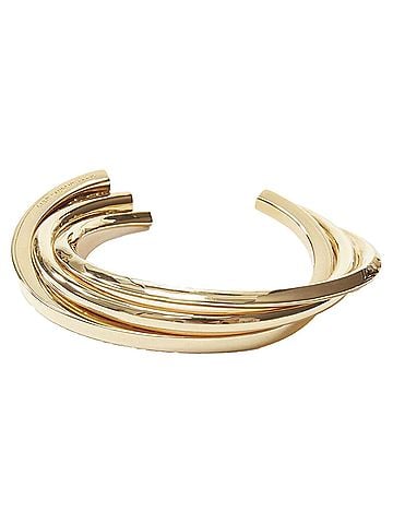 Saint Laurent Saint Laurent Gold Architectural Cuff Bangle (view 1)