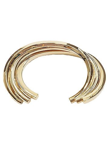 Saint Laurent Saint Laurent Gold Architectural Cuff Bangle (view 2)