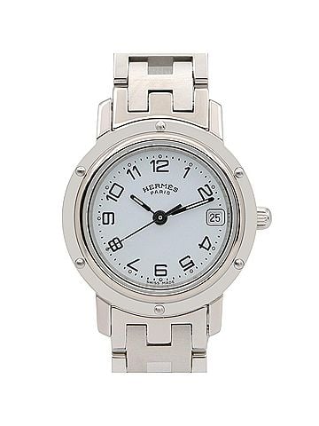 Hermès Hermes Clipper Watch, Stainless Steel, Women's, White (CL4.210) (view 1)