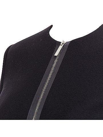 The Row The Row Wool Blend Collarless Zip Long Coat (view 2)