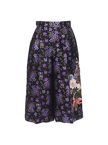 Gucci Gucci Purple Floral Jacquard Shorts (view 1)