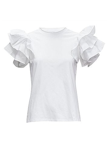 Alexander McQueen Alexander Mcqueen Ruffle Sleeve Tshirt (view 1)