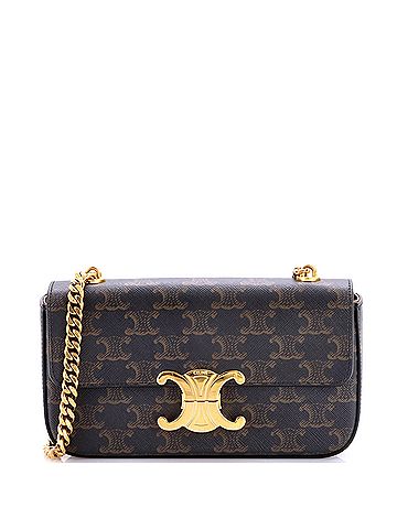 Céline Triomphe Chain Shoulder Bag Triomphe Coated Canvas Small (view 1)