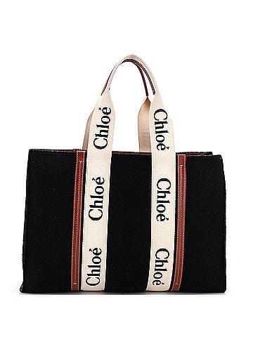 Chloé Woody Tote Recycled Felt with Leather and Canvas Large (view 1)