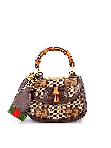 Gucci Bamboo 1947 Top Handle Bag Jumbo GG Canvas Mini (view 1)