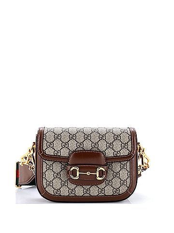 Gucci Horsebit 1955 Shoulder Bag GG Coated Canvas with Leather Mini (view 1)