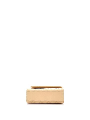 Chanel Logo and Pearl Top Handle Clutch with Chain Quilted Lambskin Small (view 2)