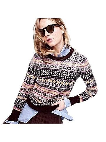 J.Crew Fair Isle Sequined Sweater Wool Sweater (view 1)
