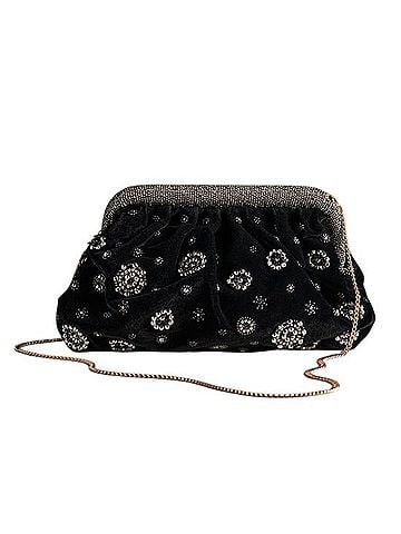 Anthropologie Studded Embellished Velvet Clutch Clutch (view 1)