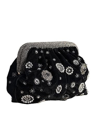 Anthropologie Studded Embellished Velvet Clutch Clutch (view 2)