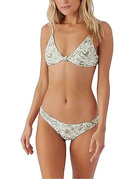 O'Neill Olive Green Leaf Knot-Front Two Piece Swimsuit (view 1)